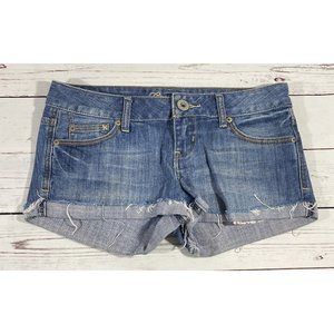 Guess Womens Jean Shorts Size 28 Denim Rolled Raw Hem Cut Off Button Back Pocket